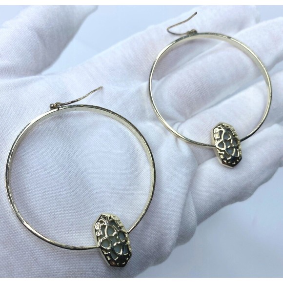 Kendra Scott Elora Gold Multi Drusy Hoop Earrings, Authentic - Picture 12 of 16